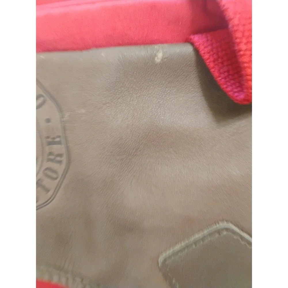 Vintage 90s Marlboro Bag Red Country Store Duffle Leather Flap Travel Bag Gear